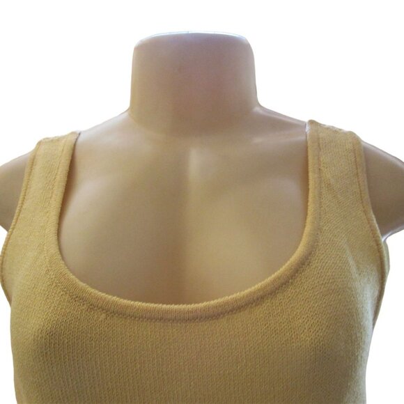 Vintage St John Yellow Knit Sleeveless Top in Yellow, Size P - Picture 2 of 5
